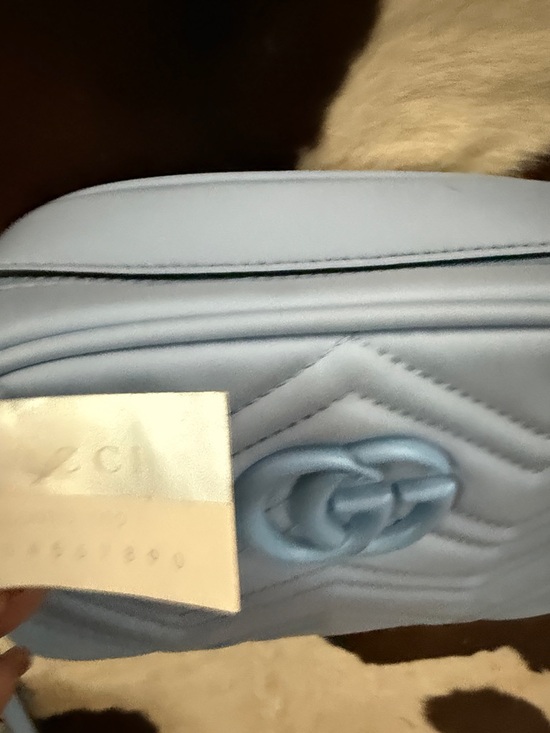 Gucci Light Blue GG Chevron Crossbody Bag - Picture 10 of 10
